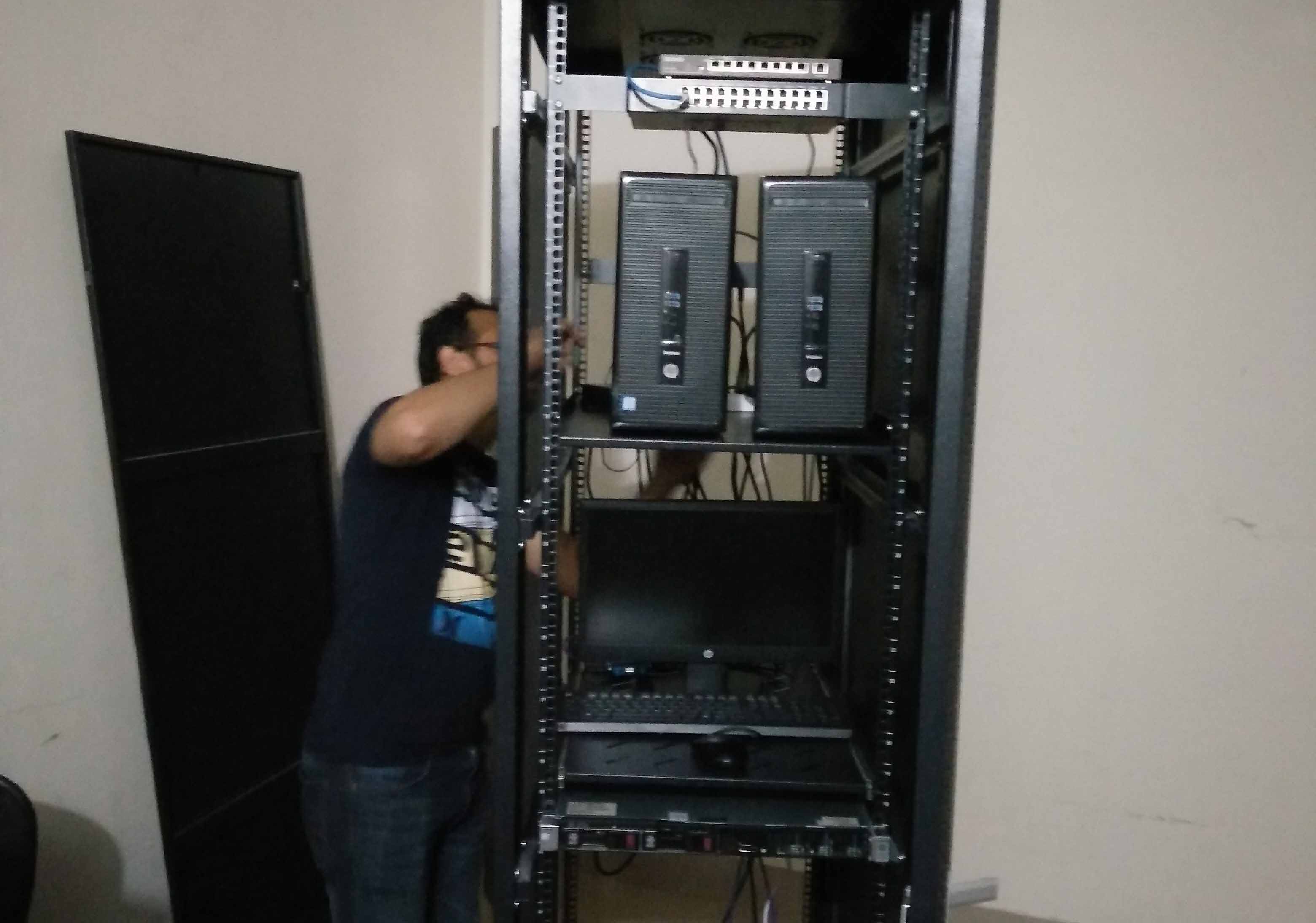 Work in progress. Server configuration at Sherpur Toll Plaza, Sylhet.